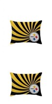 Pittsburgh Steelers NFL Wave Raschel Plush Bed Pillows Black 20&quot; x 26&quot; L... - £55.18 GBP