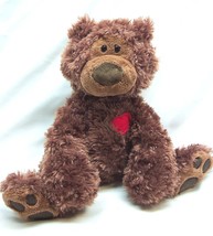 Gund Cute Soft Brown Philbin Bear W/ Red Heart 9&quot; Plush Stuffed Animal Toy - £15.90 GBP