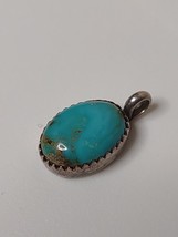 Vintage M. Burnside Sterling Silver Pendant With Blue Stone - £35.88 GBP