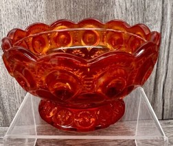 Vintage LE Smith Moon &amp; Stars Ruby Red Amberina 4.5” Candy Compote - $19.78