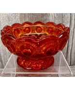 Vintage LE Smith Moon &amp; Stars Ruby Red Amberina 4.5” Candy Compote - £15.64 GBP