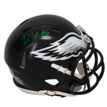 Devonta Smith Autographed Eagles Alternate Black Speed Mini Helmet Fanatics - £161.72 GBP