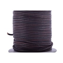 25 Yards Solid Round 2.0Mm Rich Brown Genuine/Real Leather Cord Braiding... - $23.99