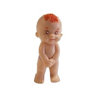 Vintage PVC Doll Figure Red Hair Toy Boy Purple Diaper 2 inch Dollhouse Baby - £7.94 GBP