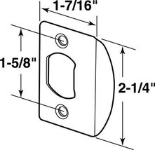 Prime-Line 2-1/4 in. H X 1-7/16 in. L Chrome Steel Latch Strike Plate E ... - $9.95