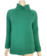 T by Talbots Green Quilted 1/4 Zip High Collar Sweatshirt Size S - $33.87 CAD