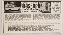 1963 Print Ad The Alaskan Camper It Raises It Lowers Pickup Truck - $8.98