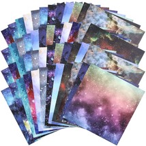48 Pieces Scrapbook Paper Pad Watercolor Starry Sky Paper Pack 12 Styles Sky Cra - £15.72 GBP
