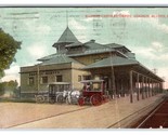 Illinois Central Depot Council Bluffs Iowa IA DB Postcard CREASE R21 - $4.90
