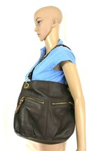 B Makowsky Brown Leather Hobo Shoulder Bag Zippered Pockets *** - £60.15 GBP