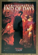 END OF DAYS (1999) Double-Sided Advance One-Sht Arnold Schwarzenegger Vs. Satan - £74.72 GBP