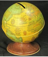 Vintage Ohio Art Tin Globe Bank - $495.93 MXN