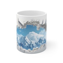 3D Snow Covered Mountain Peak Mug Wrap Sublimation, Best Gift for Wedding - $9.45