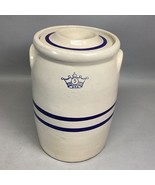Robinson Ransbottom Butter Churn Crock 3 Gallon Blue Crown/Blue Striped ... - $67.66 CAD