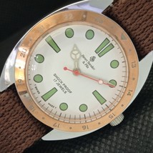Mechanical Henri Sandoz &amp; Fils Vintage Swiss Mens White Watch 602-a313505-6 - £19.95 GBP