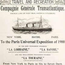 Paris Expo French Line Transatlantic Cruise 1899 Advertisement Victorian... - $559.01 MXN