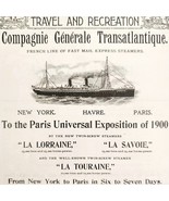 Paris Expo French Line Transatlantic Cruise 1899 Advertisement Victorian... - $42.08 CAD