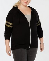 LOVE TRIBE Plus Size Camo-Stripe Zip-Up Jacket, Size 1X - $20.67