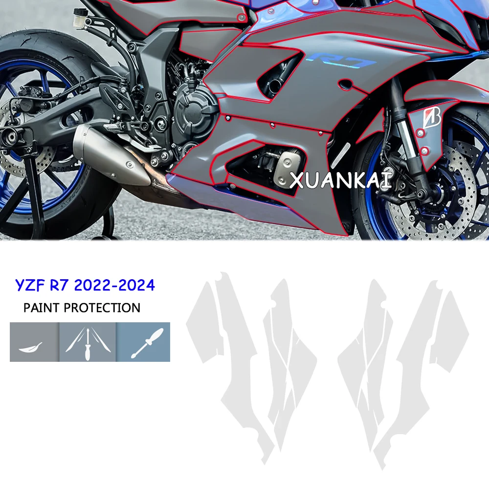 For YAMAHA YZFR7 YZF R7 2022-2024 Motorcycle Complete Paint Protection Set R7 - £37.01 GBP+