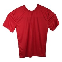 Mens Blank Red Short Sleeve Semi Fitted Shirt Sz L Large Plain Lightweig... - £12.78 GBP