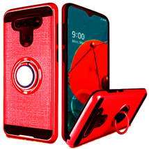 Metallic Brushed Magnetic Ring Stand 360° Hybrid Case RED For LG K51 - £5.31 GBP