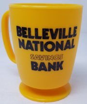 Belleville National Savings Bank Bear Mug Yellow Plastic 1980 - $14.20