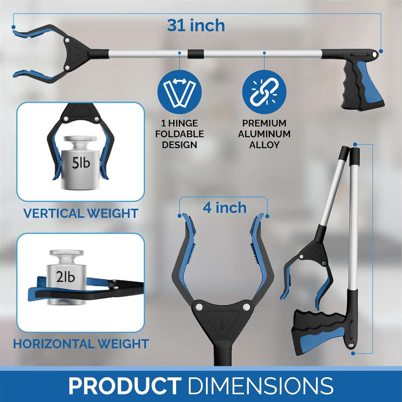 2024 Upgrade Powergrip T9, Grabber Reacher Tool, Wide Jaw, Foldable, Steel Cable Item image 5