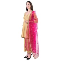 Indian Traditional Women&#39;s Net sequence Embroidered Full Size Dupatta - £12.71 GBP