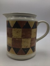 Boston Warehouse Pitcher Jug Terra Cotta Tile Design Ceramic Vintage 6.25&quot; x 5&quot; - £23.86 GBP