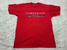 Corporate Olympics L T-Shirt Red Single-Stitch Mercy Hospital Macomb Dai... - £5.52 GBP