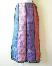 Bohemian Peasant Print Embroidered Patchwork Skirt w/Mirrors - S &amp; M - $24.90