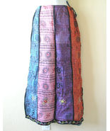 Bohemian Peasant Print Embroidered Patchwork Skirt w/Mirrors - S &amp; M - $24.90