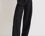 Madewell Size 10 Cargo Pants Pinstripe Italian Black Pleated High Rise NWT - $32.71