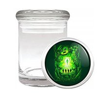 Ghost Green Monster Hunter Em1 Medical Glass Stash Jar 3&#39;&#39; X 2&#39;&#39; Herb And Spice  - £6.35 GBP