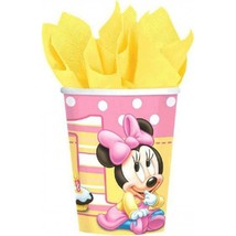 Minnie Mouse 1st First Birthday Paper Cups 9 oz Birthday Party Supplies 8 Count - £4.67 GBP