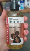 deLux Beauty 100% Pure Castor&amp; Coconut Oil 4 Face,Hair&amp;Body/Brand New8fl... - £3.90 GBP