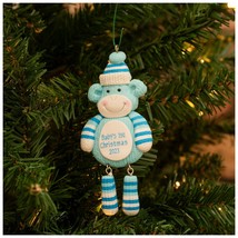 2023 Baby&#39;s 1st Christmas Blue Monkey Ornament - £12.51 GBP