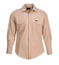 Wrangler MS728KH Cowboy Cut Western Chambray Work Shirt, Khaki, Medium - £41.66 GBP