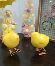 Easter Spring Yellow Resin Chicks Tabletop Figurines Home Decor 4&quot; - £20.81 GBP