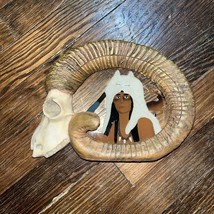 Native American Big Horn Sheep Ram Skull Glass Dream Catcher - $23.03