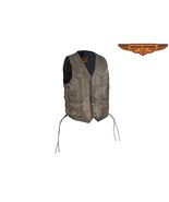 Kids Brown Leather Vest Side Laces Motorcycle Genuine Cowhide  Child Lin... - $40.96 CAD