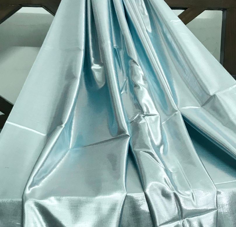 Primary image for Silver Ice Blue Taffeta Fabric, Dress, Apparel Fabric, Poly Silk fabric -TSF1067