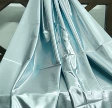 Silver Ice Blue Taffeta Fabric, Dress, Apparel Fabric, Poly Silk fabric ... - $6.49+