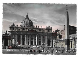 Italy Roma Rome Basilica S Pietro Cathedral Glossy Vera Foto RPPC Postca... - $5.69