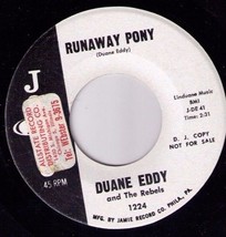 Duane Eddy Runaway Pony Just Because dj promo 45 rockabilly guitar instrumental - £6.89 GBP