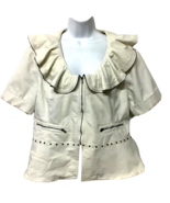 Live a Little Women&#39;s Beige Cotton Shirt Blazer Jackets Size L - £22.02 GBP