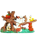 Ghost Musicians On A Pumpkin Tree Ceramic 7&quot; x 4&quot; x 2&quot; Tall Halloween - $280.61 MXN