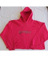 Gildan Heavyweight Women&#39;s Cropped &amp; Distressed Hooded Sweatshirt Size XL - $20.58 CAD