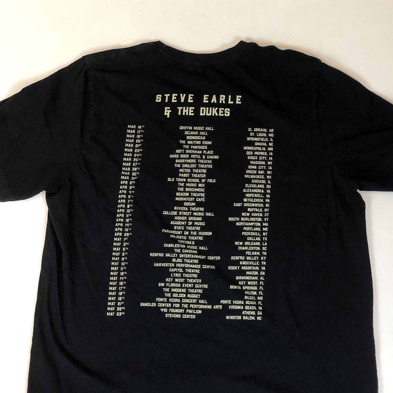 Steve Earle & The Dukes 2018 Copperhead Road CR30 Tour Black T Shirt Size XL Item image 9