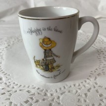 Vintage Ceramic Holly Hobbie Mug By World Wide Arts Gold Accents 1973 Friends - £7.91 GBP